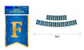 Banderín Feliz Cumpleaños azul y dorado 5mts gliter