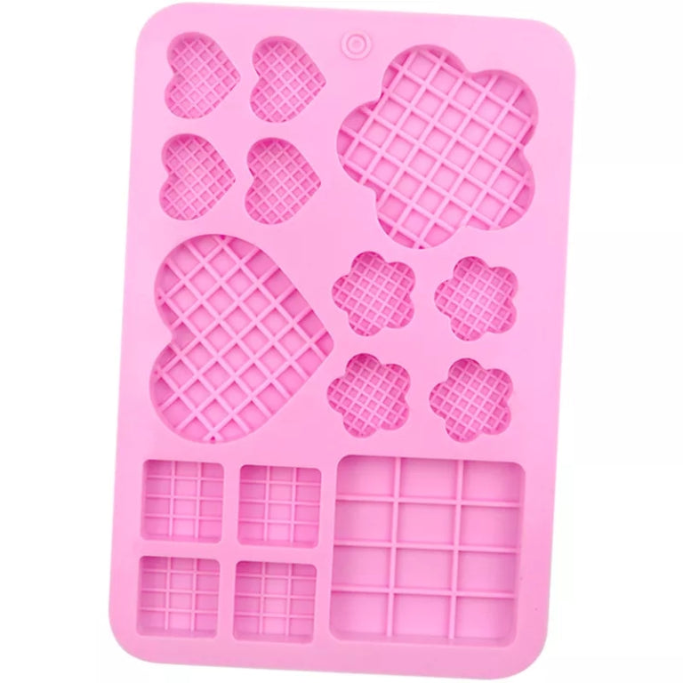 Molde Silicona flor corazón cuadros y barra