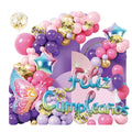 Set de globos mariposa y estrella 61 pcs