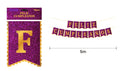 Banderín Feliz Cumpleaños Morada y dorado 5mts gliter