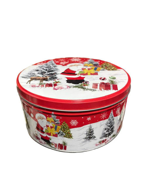 Caja metálica redonda Navideña 16.5 cm