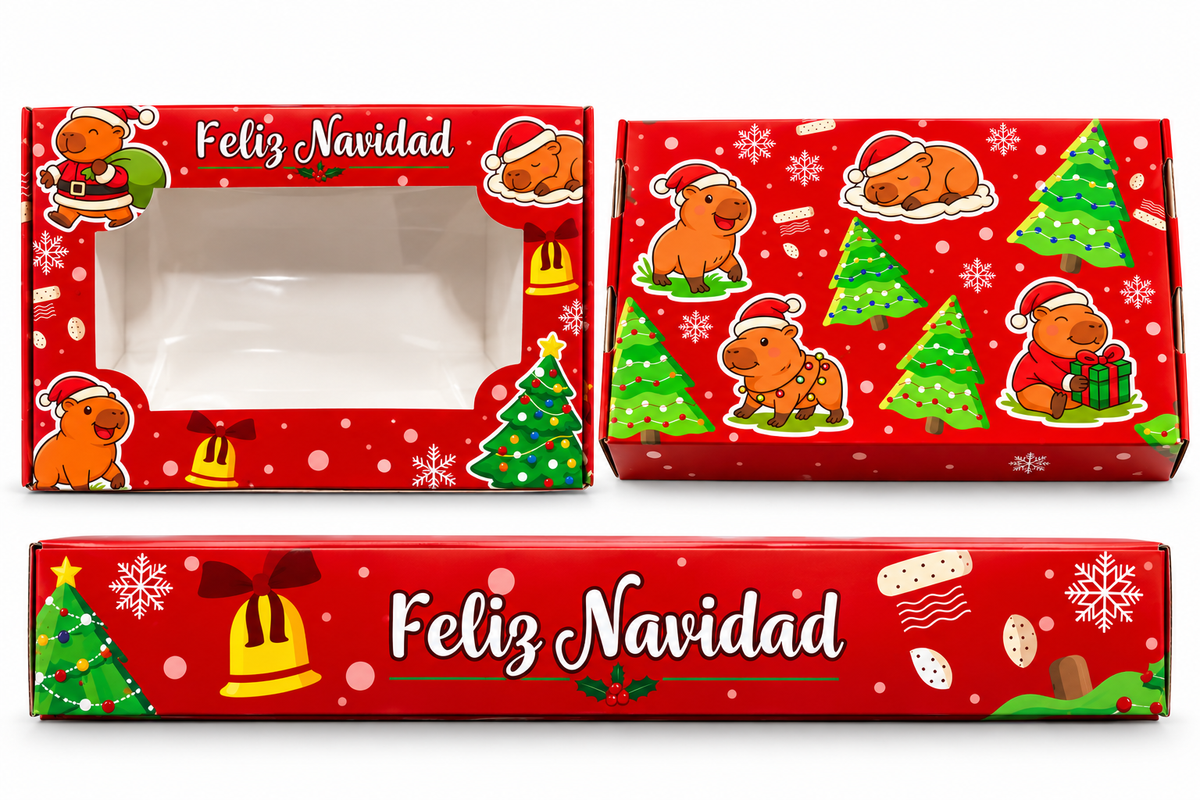 Caja con visor para 6 alfajores Navidad 3