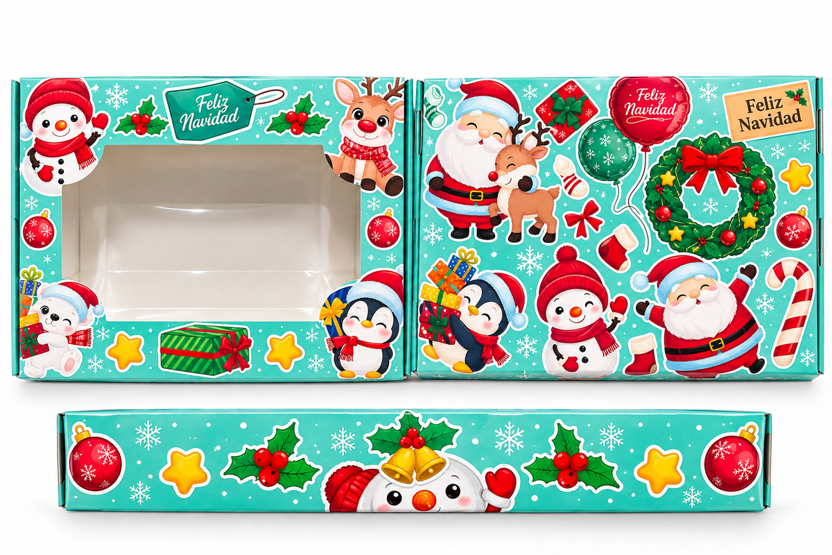 Caja con visor para 6 alfajores Navidad 4