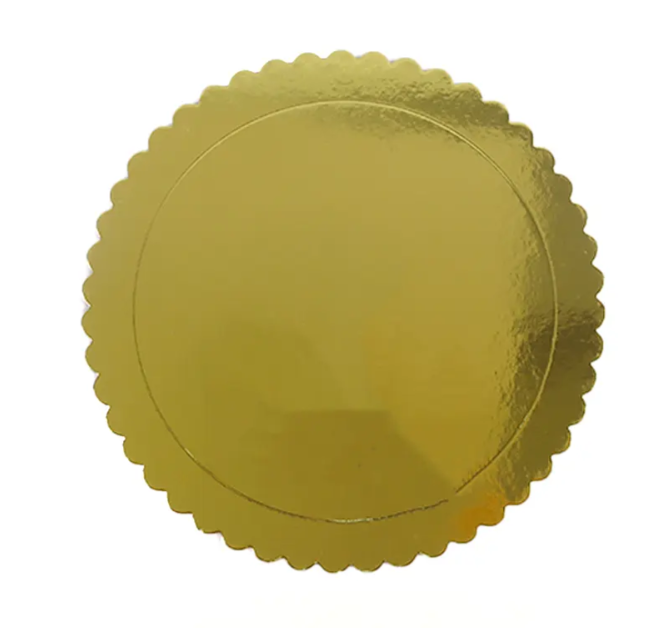 Set bandejas de torta Doradas flor 6pcs 2mm