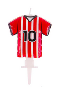 Vela camiseta de futbol rojo 7.5x12.8cm