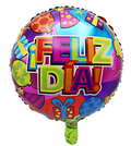 Globo metálico redondo feliz día 45cm