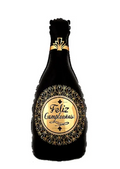 Globo metálico botella de vino negro 48x92 cm