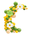 Arco de globos orgánico verde con flores 82pcs
