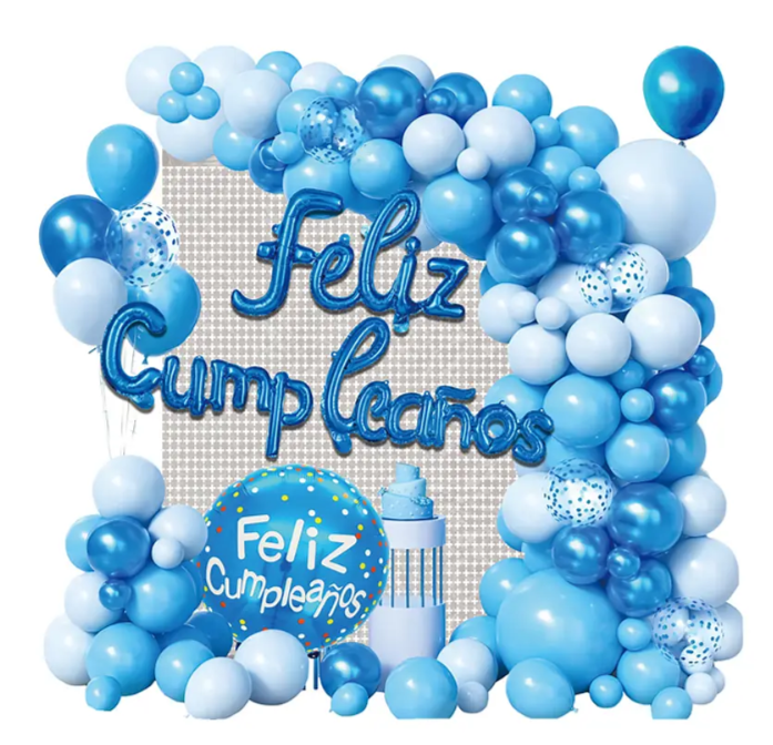 Set de globos de látex azul 58pcs