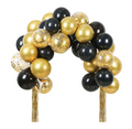 Arco orgánico de globos látex negro y dorado 34pcs