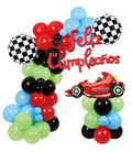 Set con arco de globos F1 feliz cumpleaños 58pcs