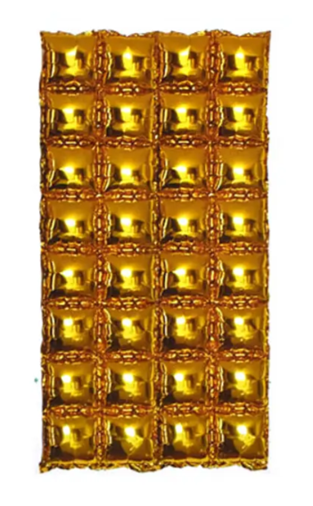 Fondo de Globo Metálico Dorado 4 Filas