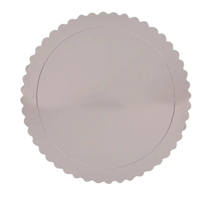 Set bandejas de torta Plateadas flor 6pcs 2mm
