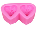 Molde silicona corazones con flores