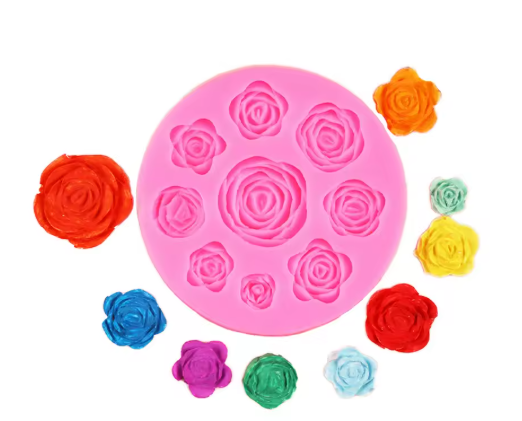 Molde silicona Rosas