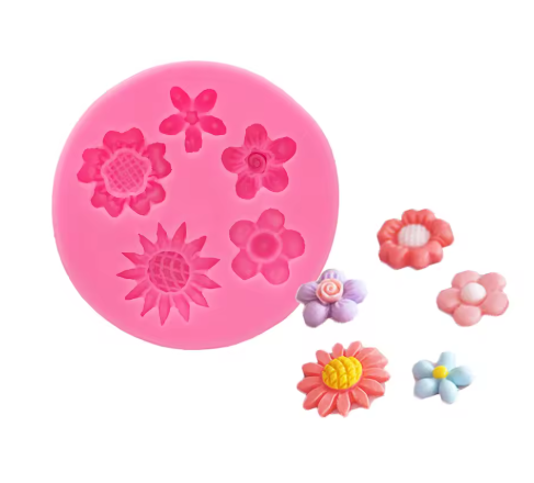 Molde silicona diferentes flores