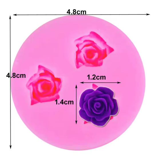 Molde silicona 3 Rosas