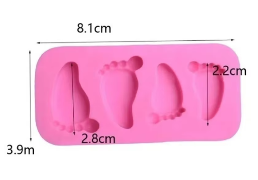 Molde silicona pies de bebe