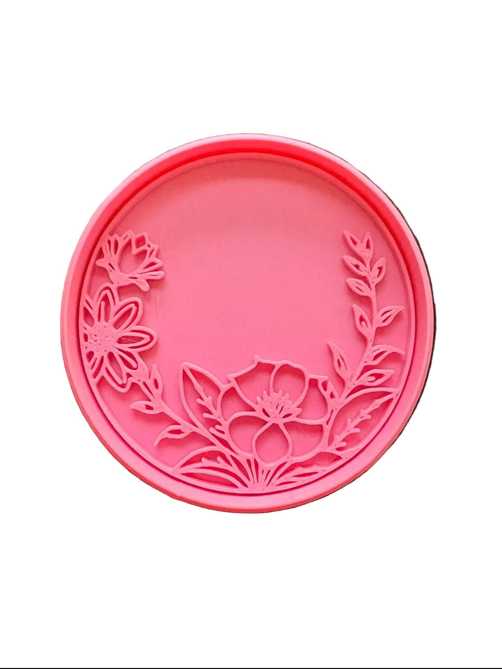 Cortador de galletas circulo con flores 1