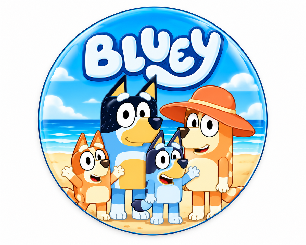Stickers Bluey 100 un surtidos 4x4 cm