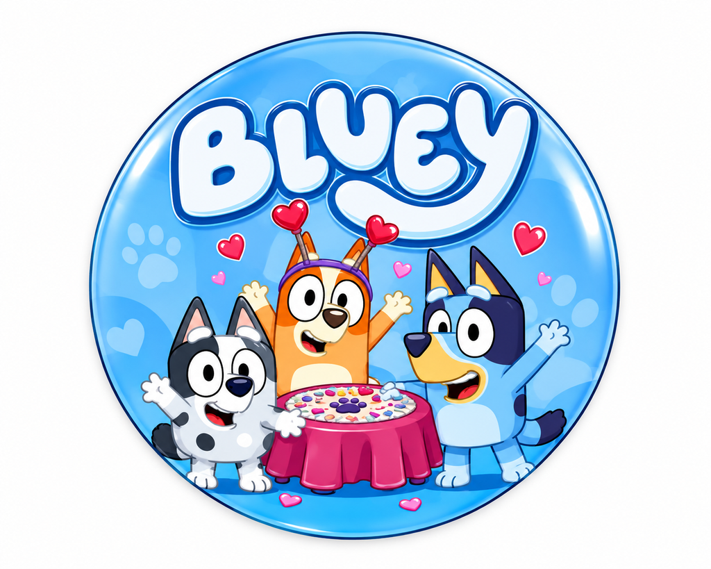 Stickers Bluey 100 un surtidos 4x4 cm