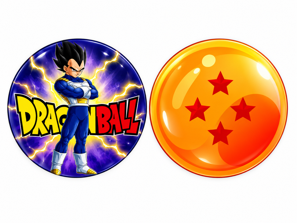 Stickers Dragon Ball 100 un surtidos 4x4 cm