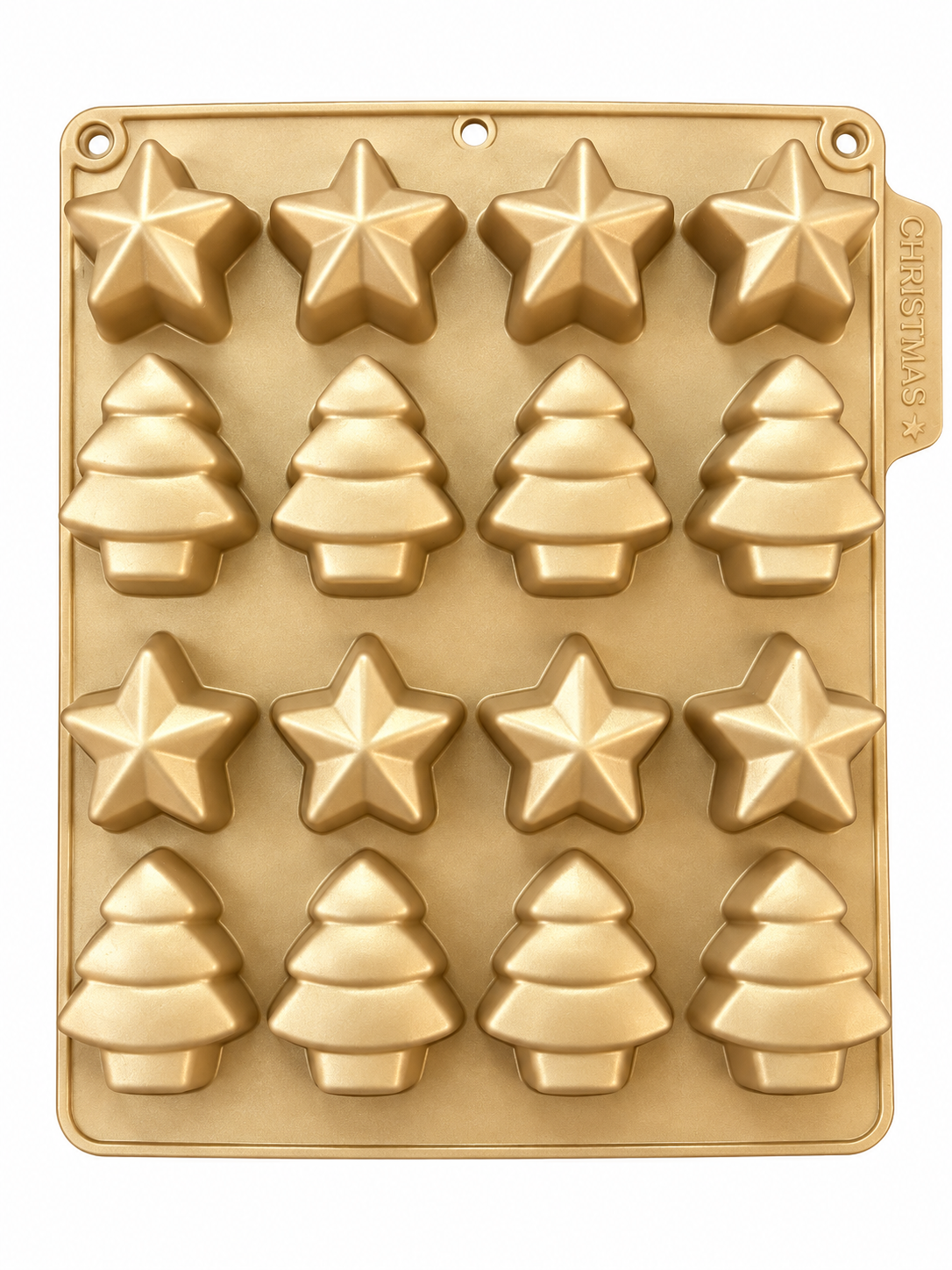 Molde de silicona Navidad arboles y estrellas