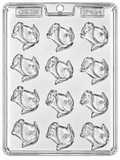 Molde plástico transparente rosa 12 cavidades 3.5x3.5 cm N25