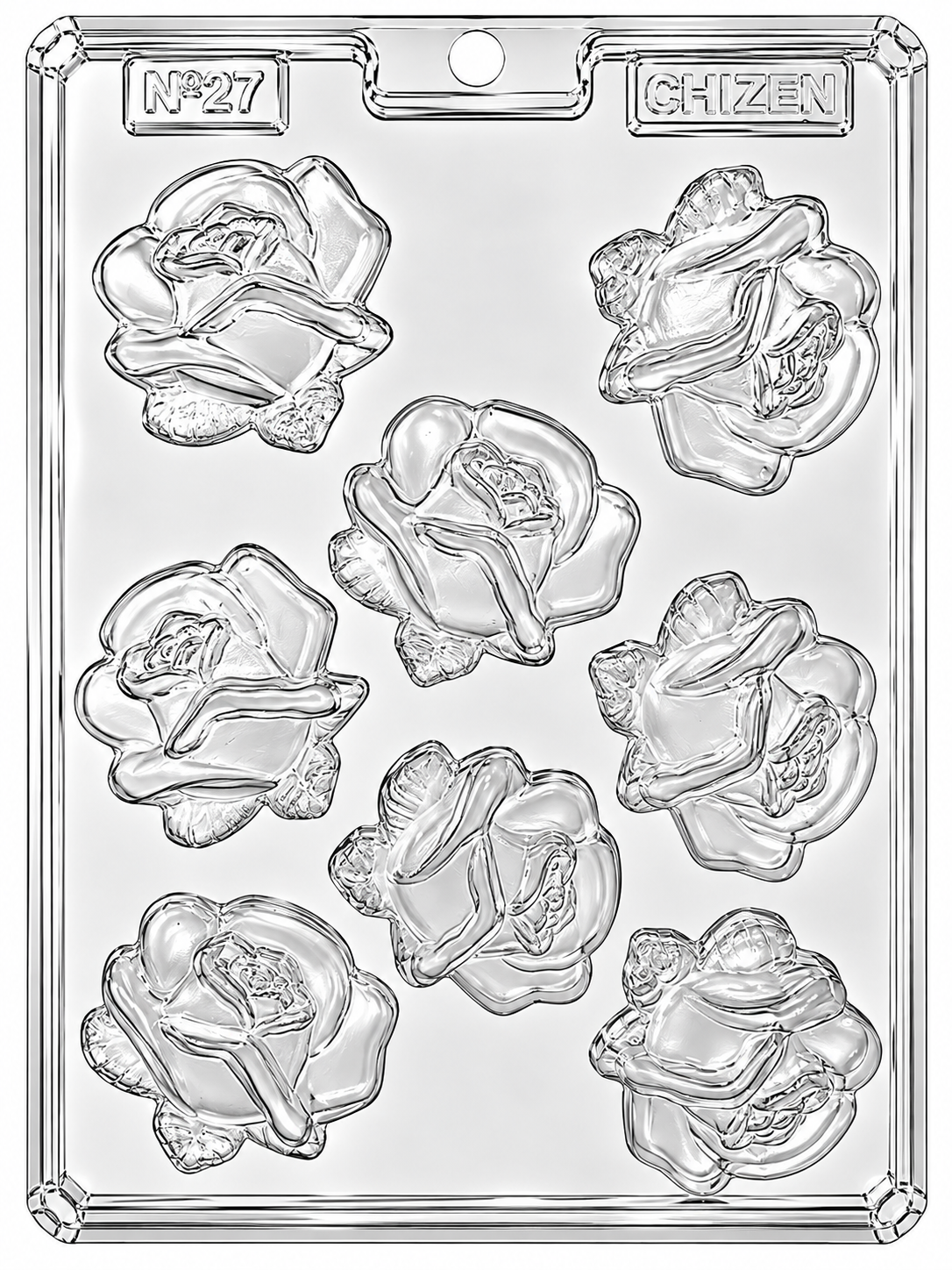 Molde plástico transparente rosa 8 cavidades 5x5 cm N27