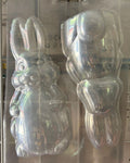 Molde plástico transparente, Conejito de pascua 18.5 x 8.5 cm