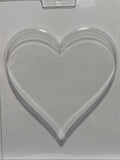 Molde plástico transparente corazón plano 16x15 cm 1 cm profundidad