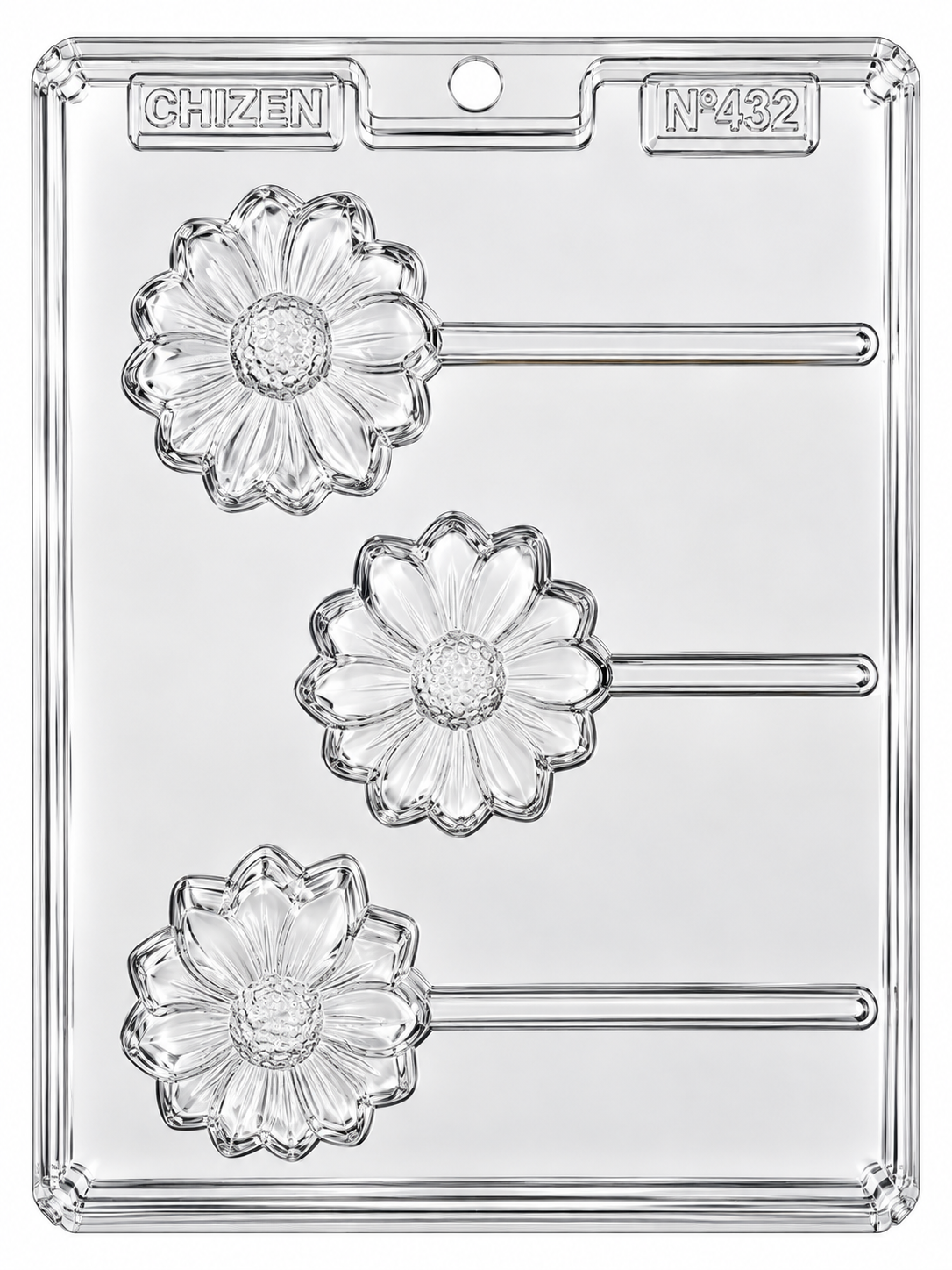 Molde plástico transparente 3girasoles 5x5 N432