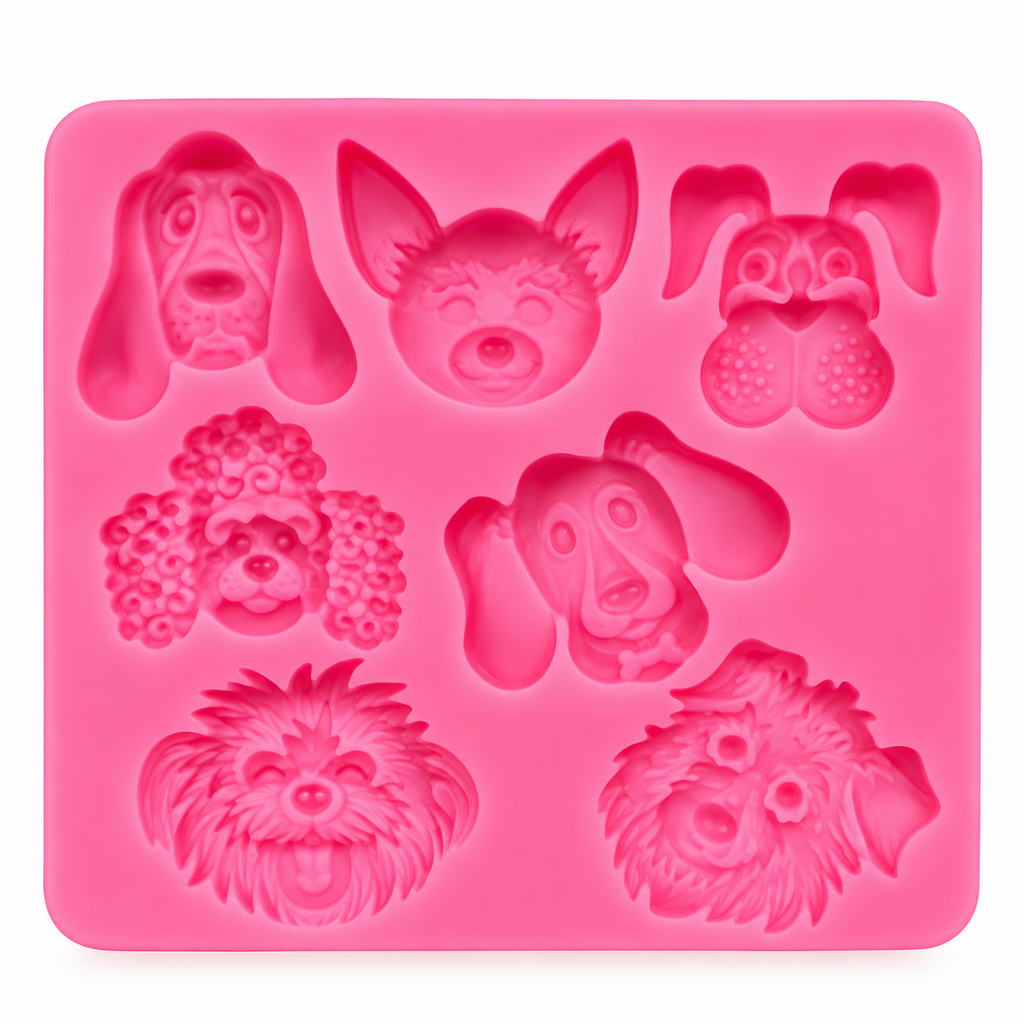 Molde de silicona caras de perro