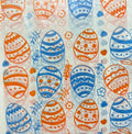 Papel de Alfajor anti grasa huevos de pascua Naranja y azul 14x14 cm, 100 unid