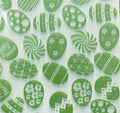 Papel de Alfajor anti grasa huevos de pascua Verde 14x14 cm, 100 unid