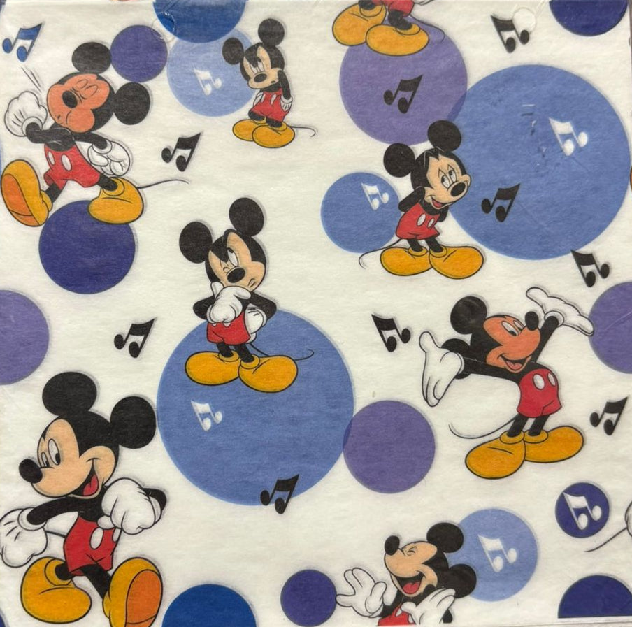Papel para alfajor Anti grasa Mickey 14x14 cm, 100 unidades