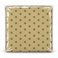 Papel para alfajor, Café Puntos Verdes 14x14 cm, 100 unidades