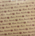 Papel para alfajor, Café letras café 14x14 cm, 100 unidades