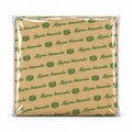 Papel para alfajor, Café letras Verdes 14x14 cm, 100 unidades