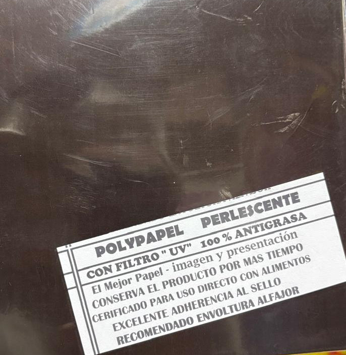 Papel para alfajor, Polypapel Perlescente Negro 14x14 cm, 100 unidades