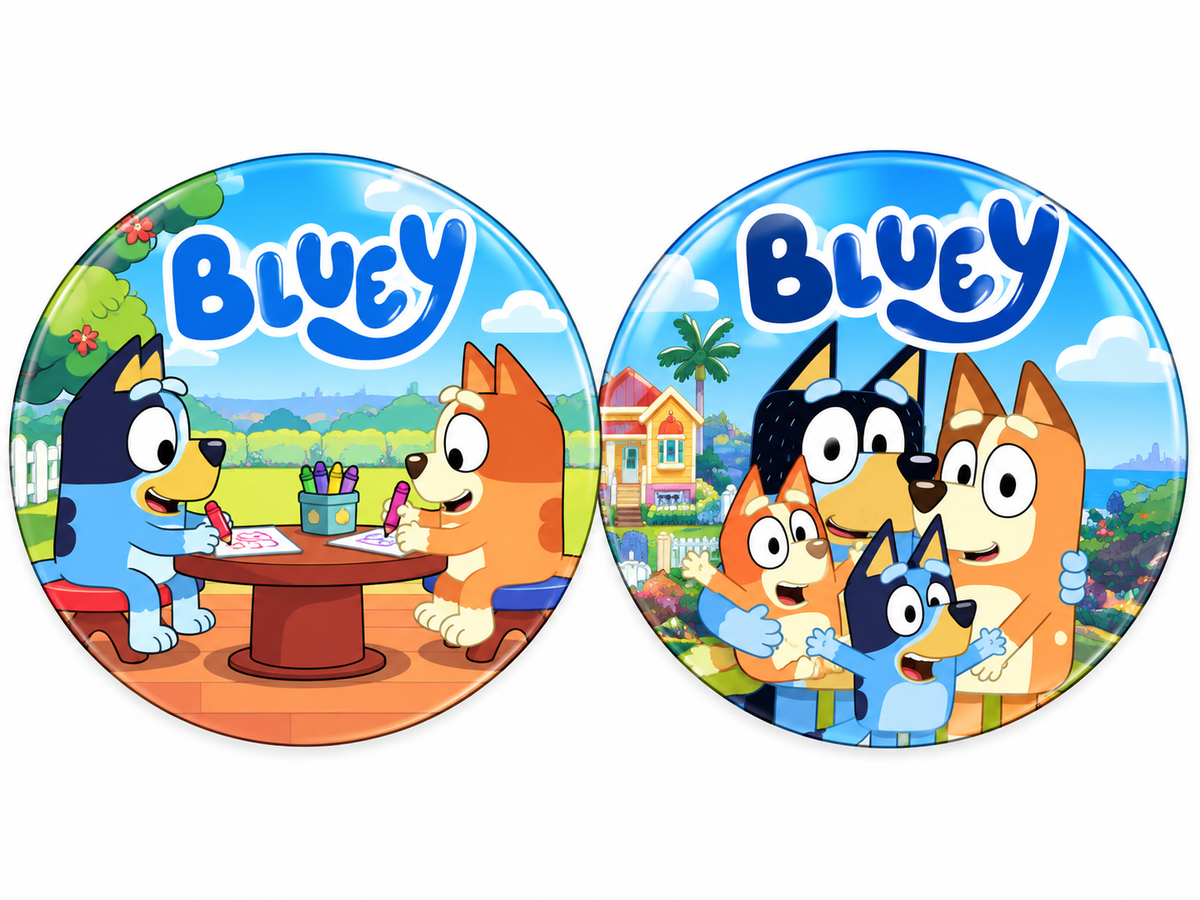 Stickers Bluey 100 un surtidos 4x4 cm