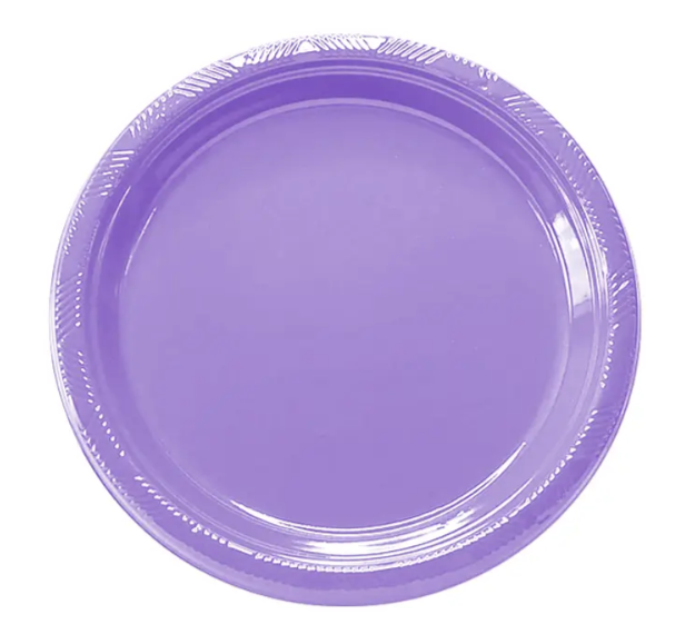 Plato plástico redondo 18cm lila 10 un