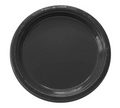 Plato plástico redondo 18cm negro 10 un