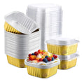 Set Pocillo desechable aluminio cuadrado 6 pcs