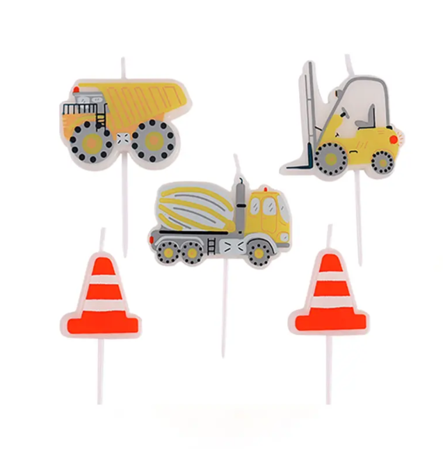 Set de Velas de autos de construcción 5pcs