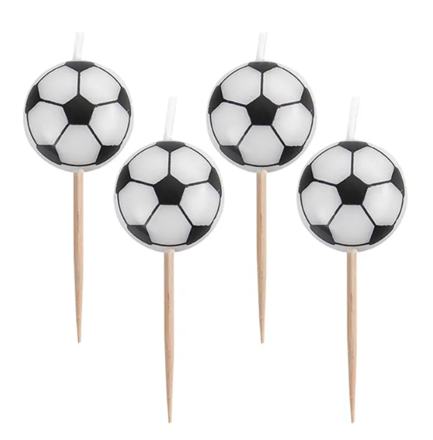 Set de velas balón de futbol 5.9cm 4pcs