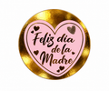 Stickers Feliz día de la madre dorado y rosado 100 un 4x4 cm