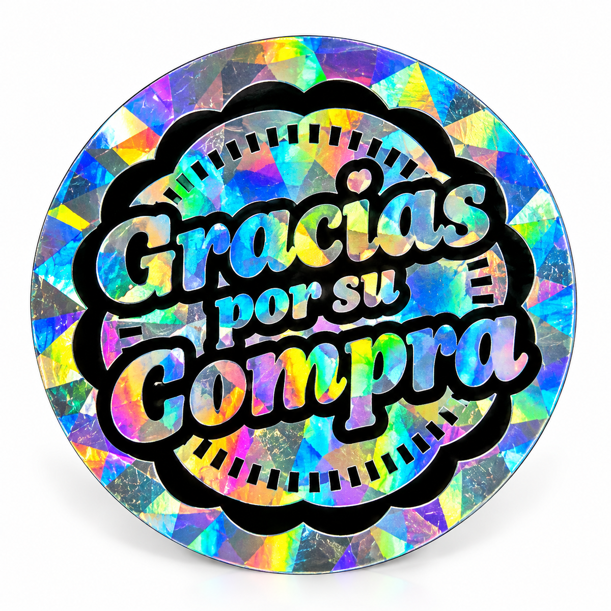 Sticker holográfico Gracias por su Compra 100 un