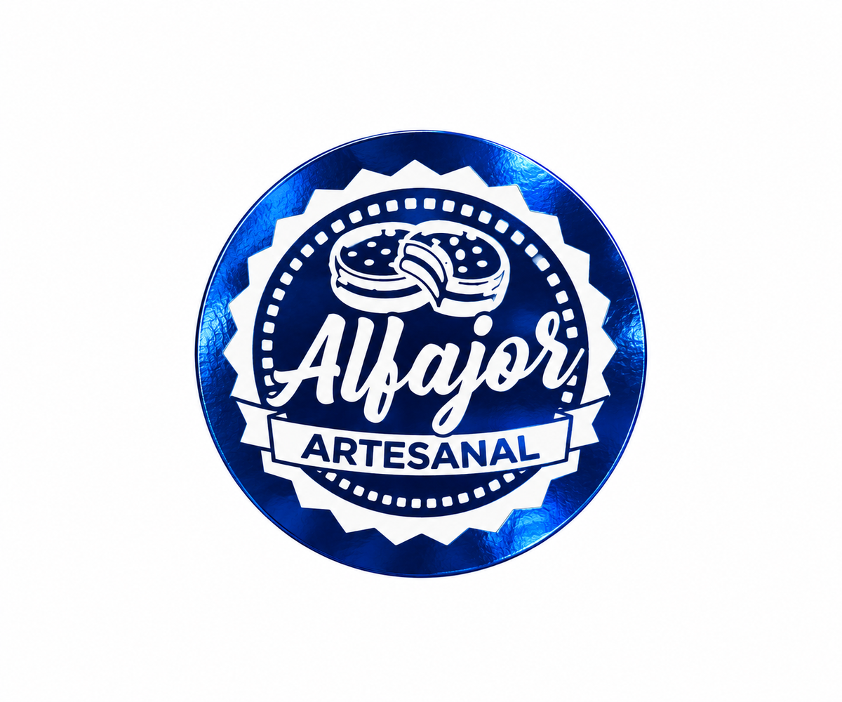 Stickers Alfajor artesanal Azul 100 un