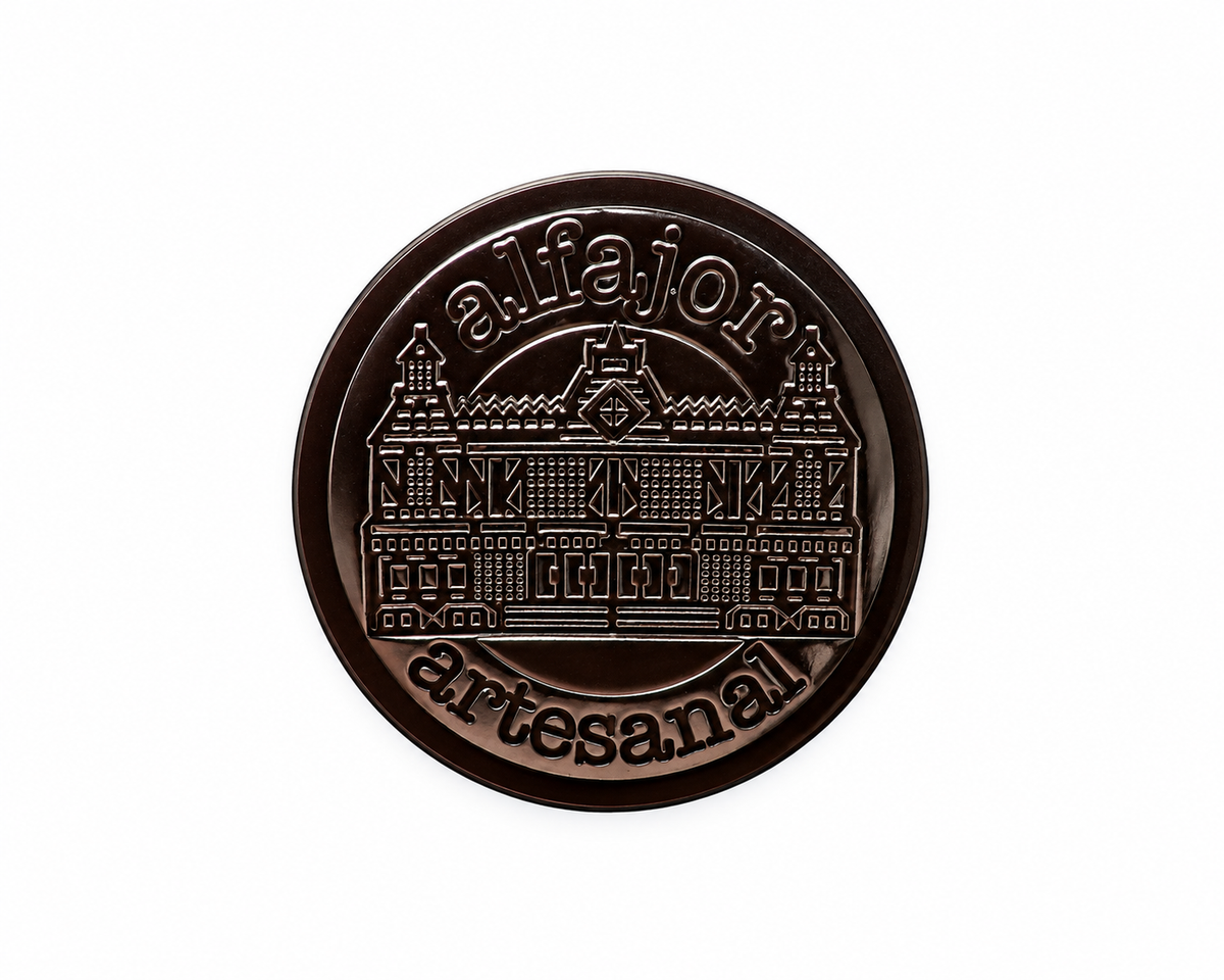 Stickers Alfajor artesanal Plateado 100 un 4x4 cm